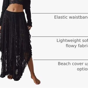 Elegant Black Lace Maxi Skirt